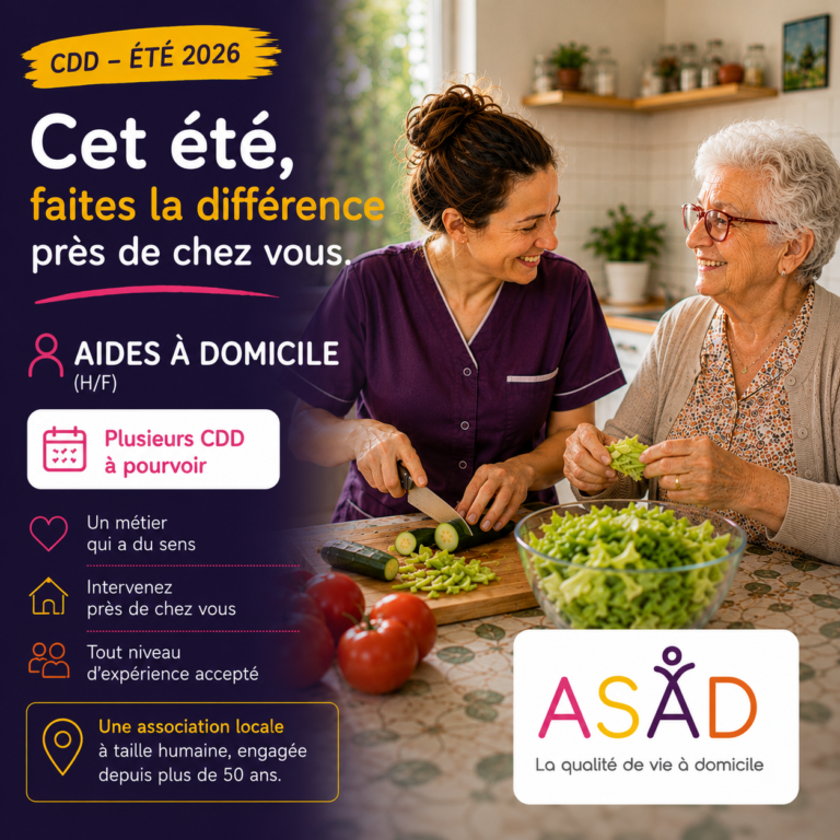 Offre d'emploi 2 recrutement ete 2026 asad