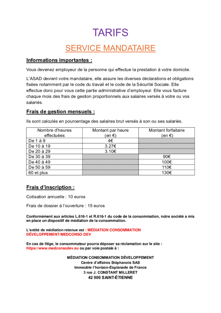 TARIFS 4 tarifs mandataire pdf